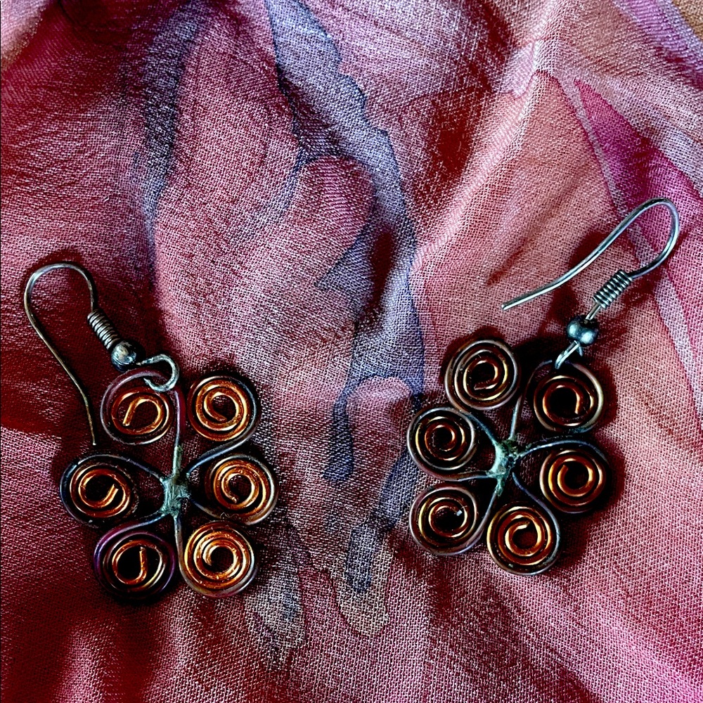 Elegant Copper Swirl Earrings